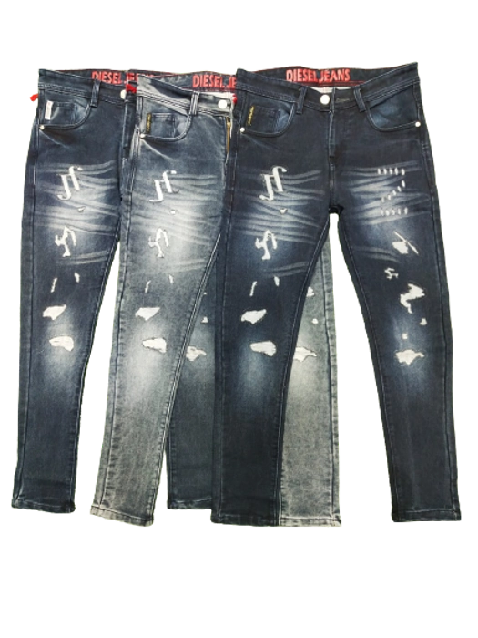 Mens Jeans Vintage Slim Fit Stretchy Destroyed Ripped Skinny Denim Jeans  Black Tapered Lounge Jean Pants with Pockets - Walmart.com