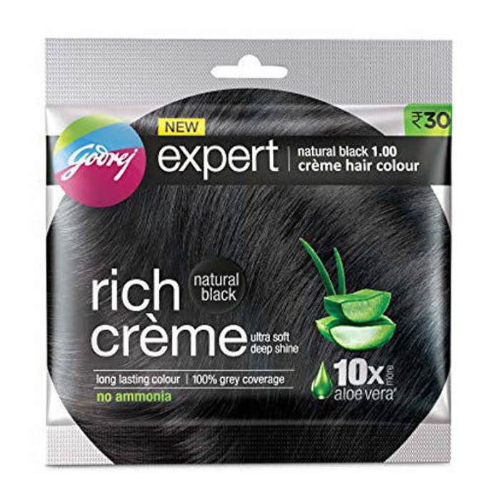 Godrej Expert Rich Crème Hair Colour - Natural Black (20g+20ml)