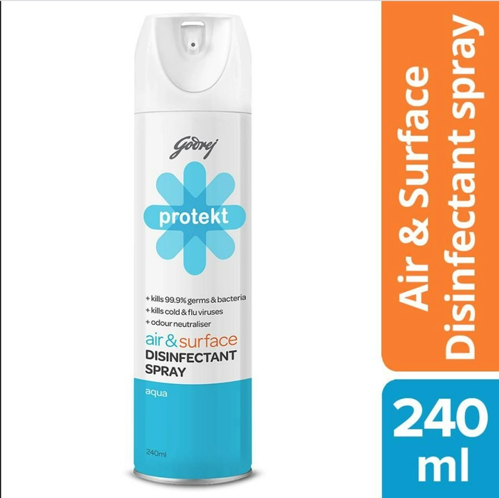 Godrej Protekt Air & Surface Disinfectant Spray Aqua 240ml