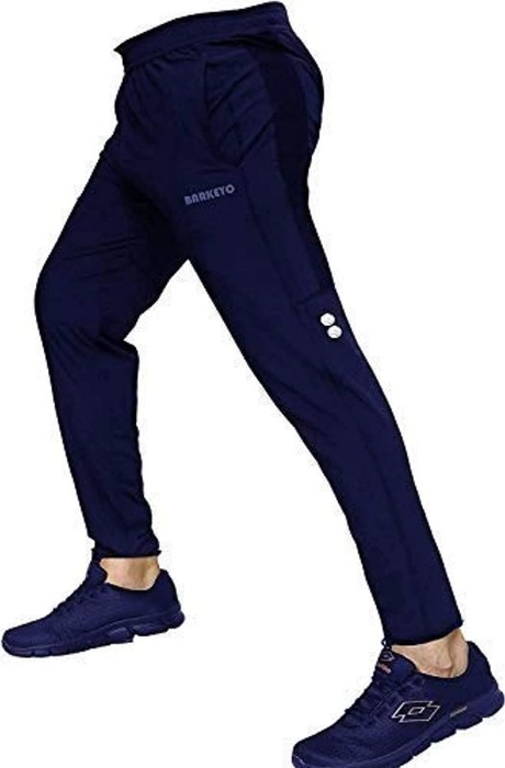 BARKEYO Men's Polyester Gym Joggers Lower Track Pants with Pocket