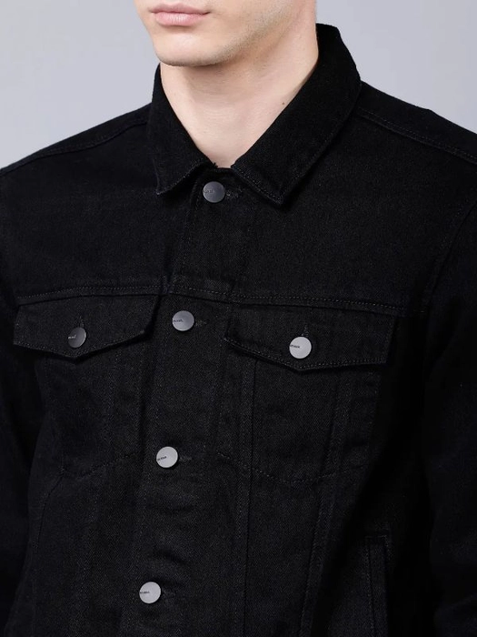Buy HIGHLANDER Men Black Solid Denim Jacket - PaisaWapas-tiepthilienket.edu.vn