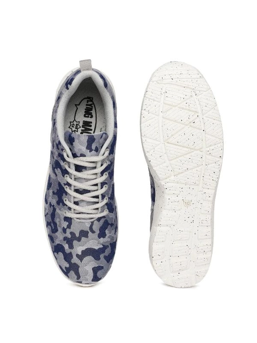 Flying Machine-
Men Navy Blue & Grey Camouflage Print Sneakers