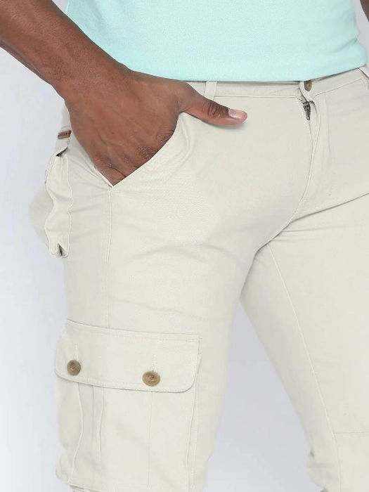 Buy Hubberholme Men Brown Slim Fit Cotton Cargo Trousers - Trousers for Men  1805400 | Myntra