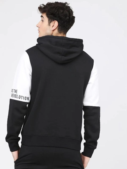 HIGHLANDER-Men Black Printed Hooded Sweatshirt