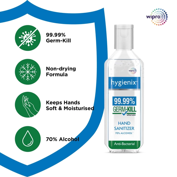 Hygienix Hand Sanitizer by Wipro, 500ML BUY 1 GET 1 FREE