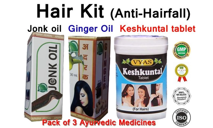 Kit For Complete Hair Problems- Pack Of 3 Medicines.