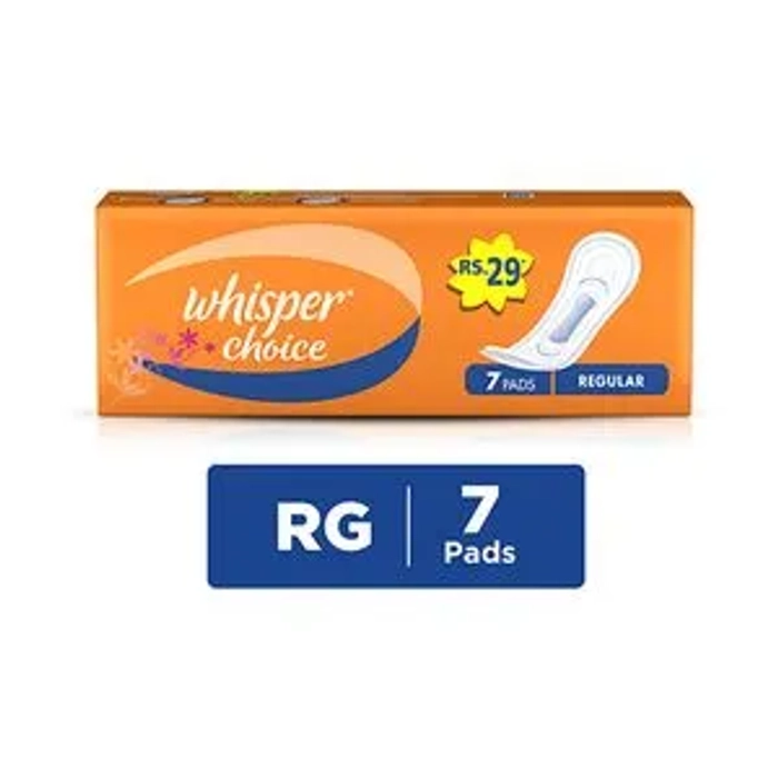 Whisper choice sanitary napkin with wings 7 pads