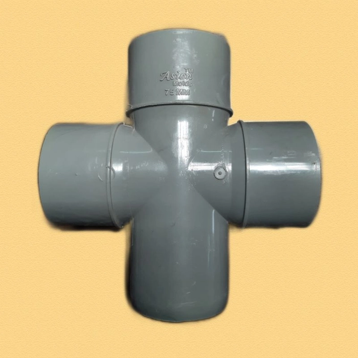 RIGID PVC TEE 4 WAY 75MM