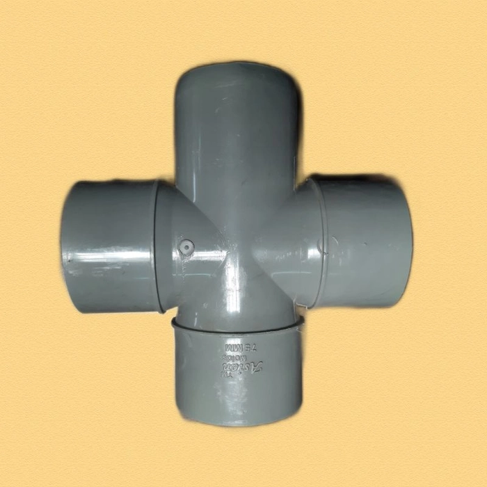 RIGID PVC TEE 4 WAY 75MM