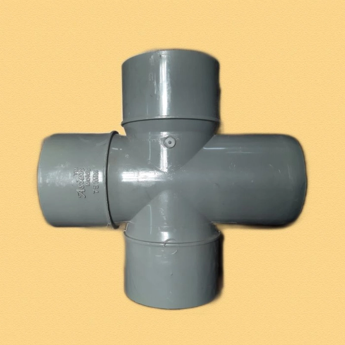 RIGID PVC TEE 4 WAY 75MM
