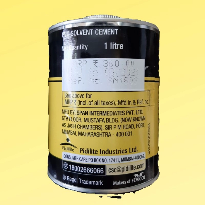 SOLVENT PVC  1 Ltr  1000ML (TIN)
