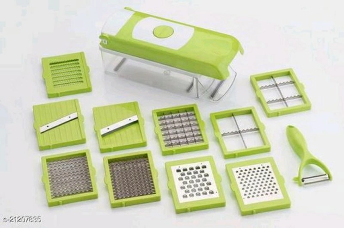 Unique Choppe*Plastic & Stainless Steel Multipuose 1 Vegetable Cutter - Chopper, Grater,