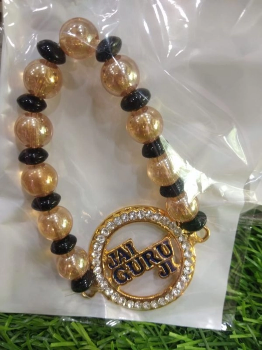 Premimun Crystal Beads Bracelet with Jai Guruji Swaroop | Satvikstore.in –  satvikstore.in