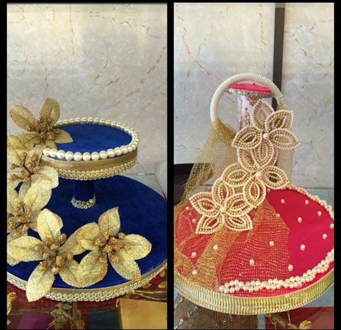 Buy Red & Pink Roses Karwa Chauth Thali Set Online in India - Mypoojabox.in