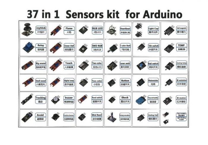 37 in 1 Sensors Kit compatible with Arduino