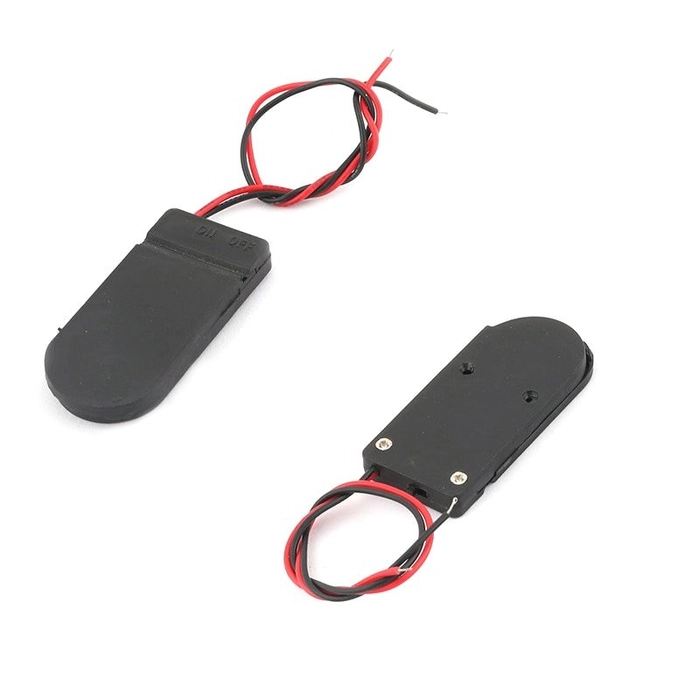 CR2032 3V Button Coin Cell Battery Holder Case Box With On-Off Switch Top- 2 Pcs.