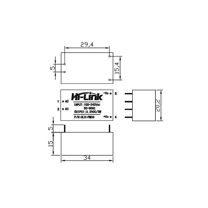 PM12 12V/3W Switch Power Supply Module