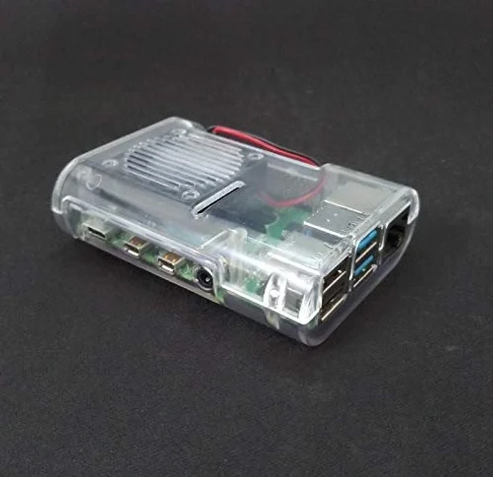 Raspberry Pi 4 Transparent Compact ABS Case with Heat Sink set