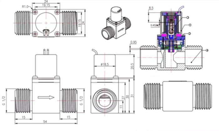 Solenoid Valve 1/2" DC 3.6-6V Water Control Electric Pulse (Bistable)