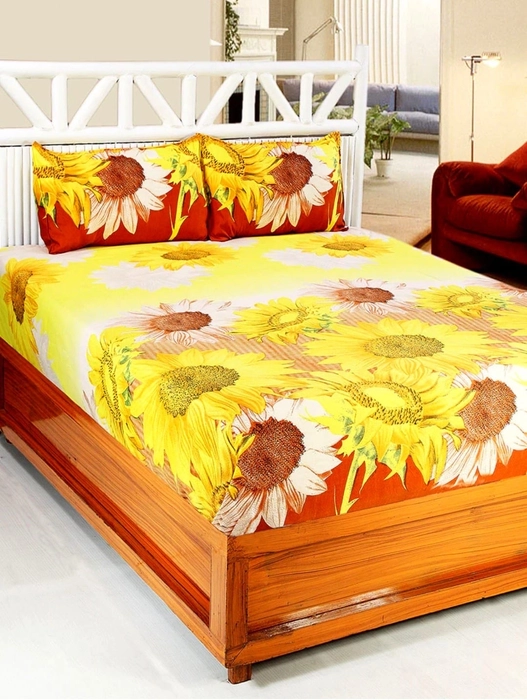 Polyester Double Bedsheet with 2 Pillow Covers