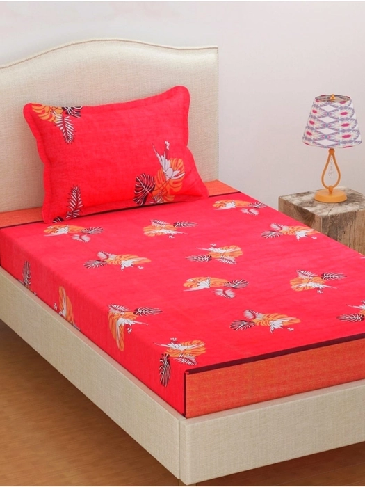 Cotton Single Bedsheet with one pillow