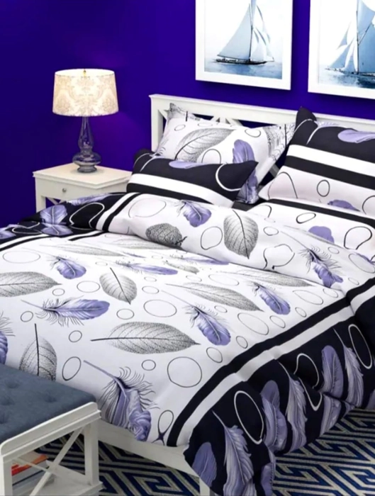 Cotton Blend Double Bedsheet with 2 Pillow Covers