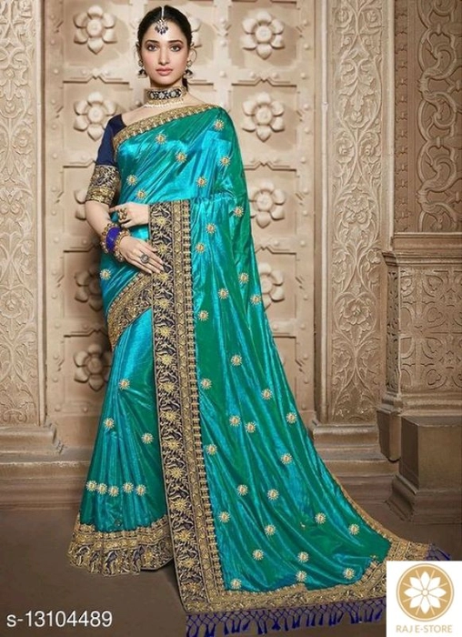 Catalog Name:*Aakarsha Voguish Sarees* Saree Fabric: Vichitra Silk Blouse:  Separate Blouse Piece Blouse Fabric: Taffeta Silk Pattern: Solid |  gintaa.com