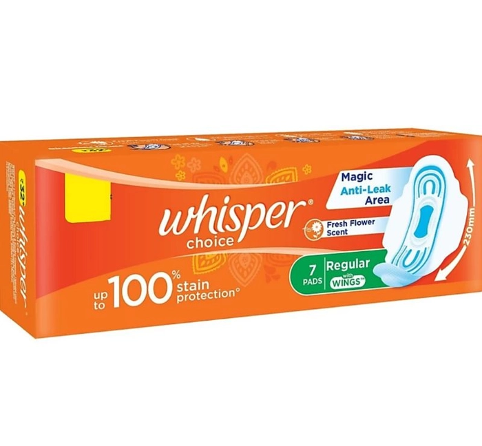 Whisper Choice Regular Sanitary Pads (Pack Of 4)