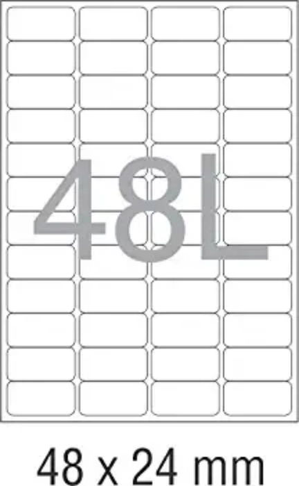 NOVAJET 48 Labels (Per A4 Size Sheet) Multi Purpose Self Adhesive Labels (100 Sheets)