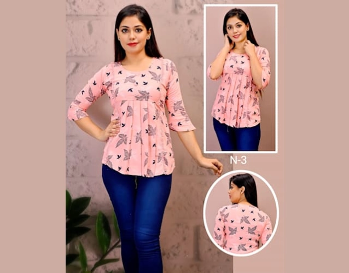 Rayon Floral Print Regular Tops for Women's Set's of 3