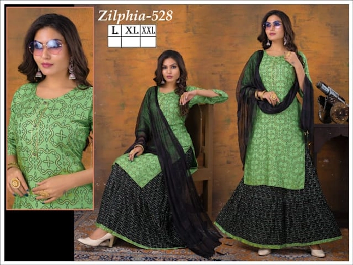 Reyon Slub Printed Straight Kurta Set for Women