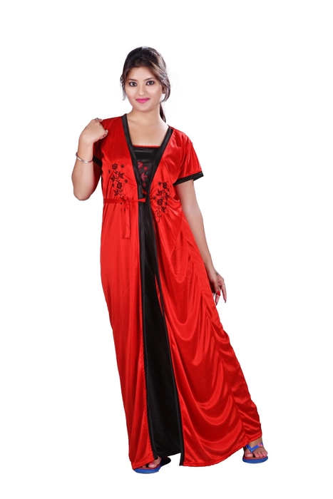 Satin for Women Nightie & Robe Set
