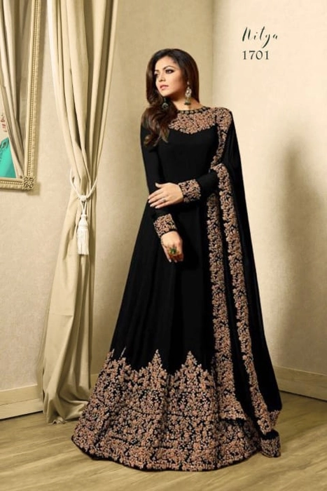 Semi Stitched Georgette Embroidered Anarkali Gown