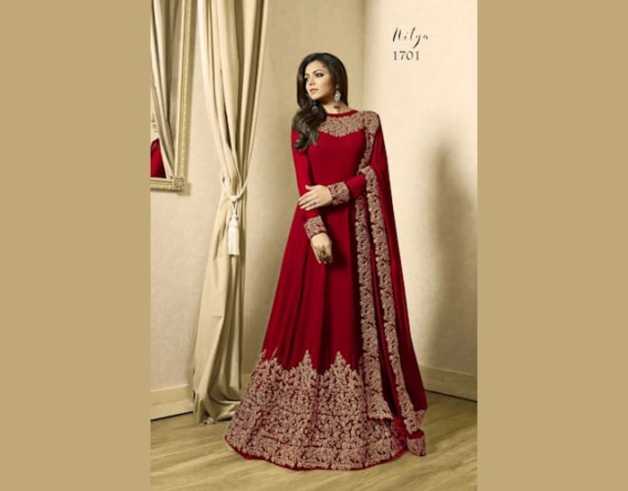 Semi Stitched Georgette Embroidered Anarkali Gown