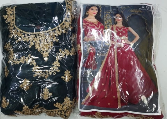 Stitched Bamboo Silk Hand Work A-Line Gown
