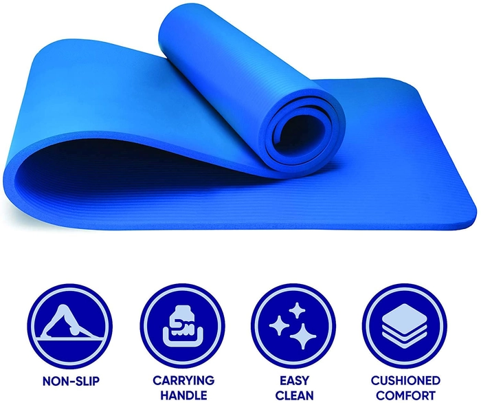 YOGATI Premium Yoga mat with free bag cover Anti Skid Yoga mat for Gym Workout and Flooring Exercise Long Size Yoga Mat for Men Women
