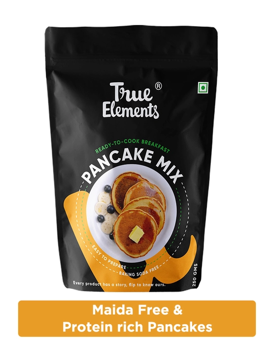 True Elements Pancake Mix - Easy to prepare, Ready to eat breakfast, Baking soda free 250 g