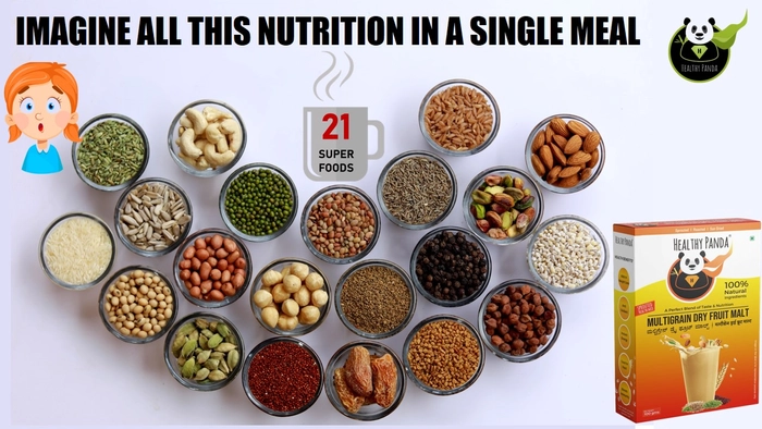 Organic Sprouted Multigrain Dry fruit Malt / Sprouted Multigrain Health Mix (Health Mix) (Organic Sattu Mavu) (Organic Sprouted Cereal Mix) (Multi cereal Health Mix)