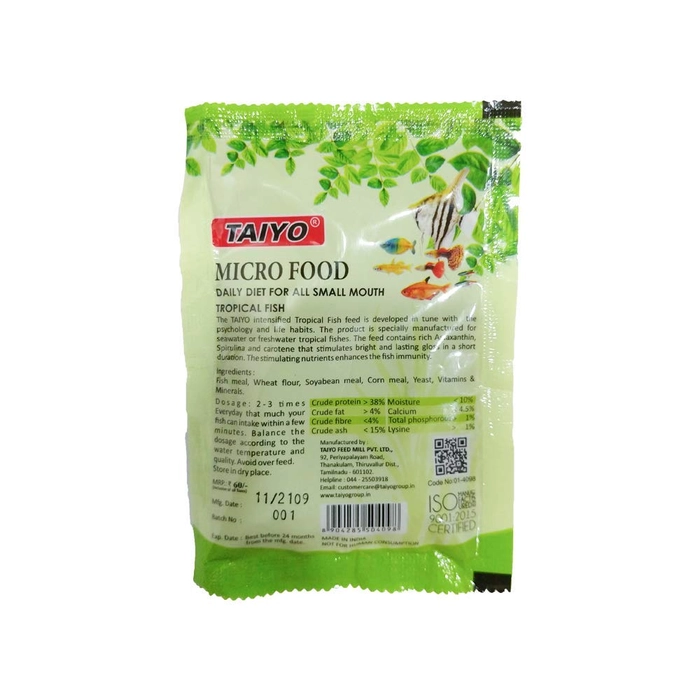 Taiyo Micro Food for Small Fishes 20gm Green Pouch