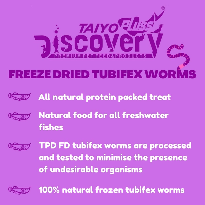 Taiyo Pluss Discovery Tubifex Worms - 40gm Jar