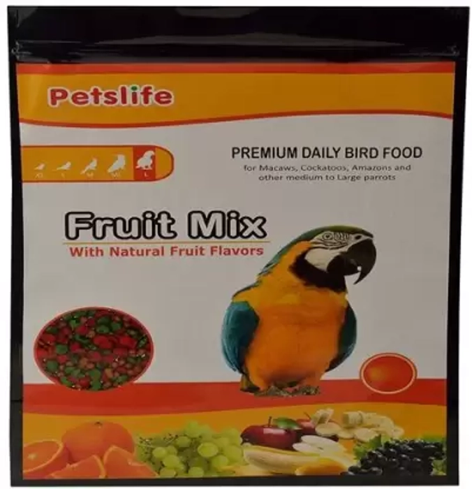 Petslife Fruit Mix Greey parrot Medium large-1kg