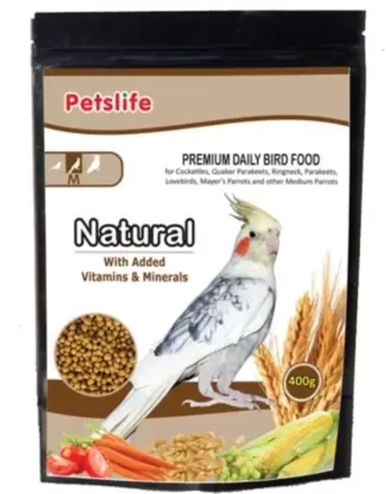 Petslife Fruitmix Medium Food, 400 g(cockatile)