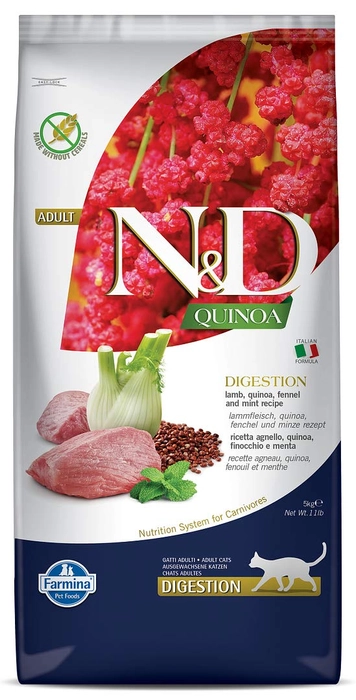 FARMINA N&D QUINOA CAT DIGESTION LAMB ADULT 5 KG