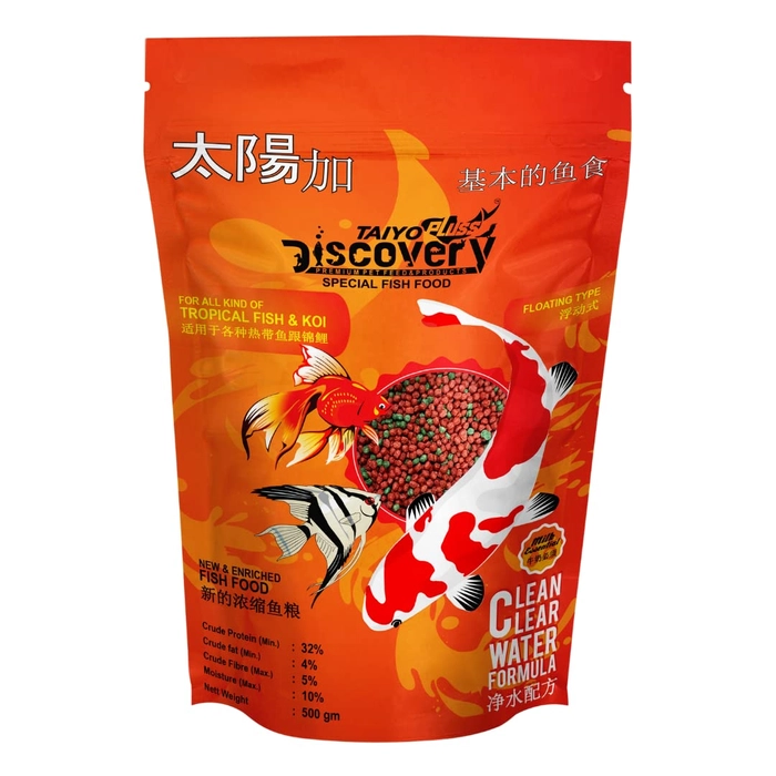 Taiyo Pluss Discovery Fish Food ( 1.2 mm pellets ), 500g Pouch