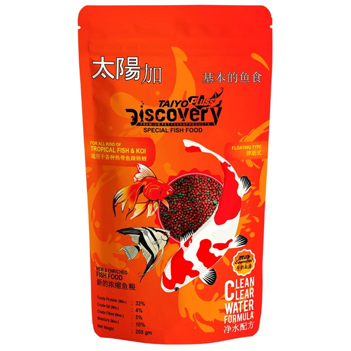 Taiyo Pluss Discovery Fish Food ( 1.2 mm pellets ), 200g Pouch