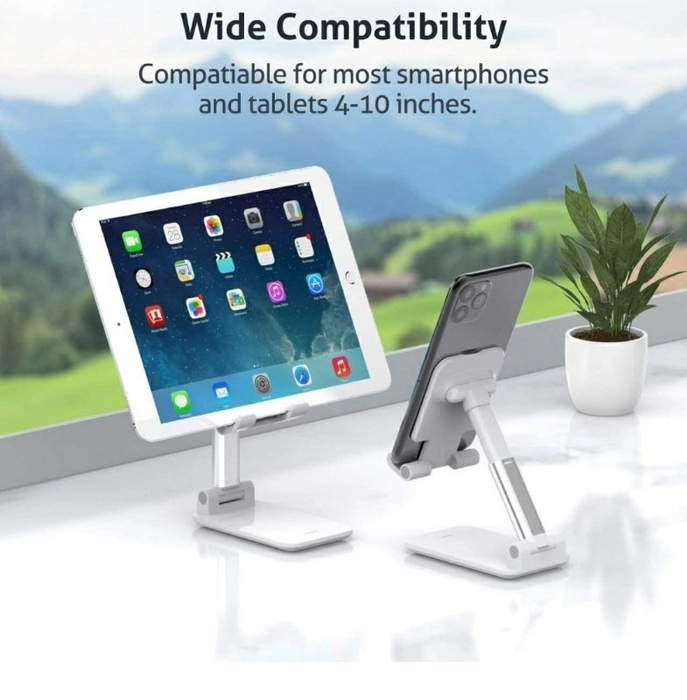 MECHATRIX Grade-A Quality Mobile Phone + Tablet Stand, Adjustable & Foldable Aluminum Stand Holder for Mobile Phone and Tablet (Up to 10.3 inch)