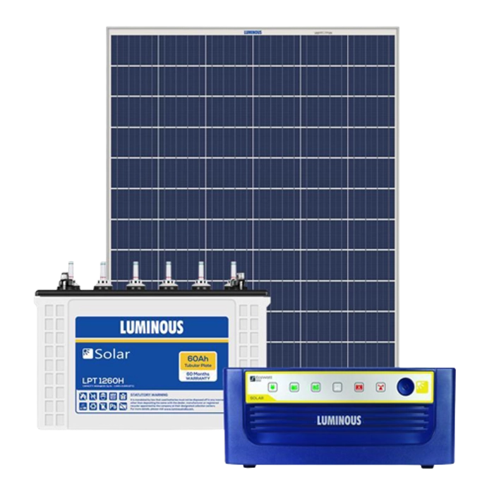 LUMINOUS  750VA SOLARUPS + 40AH SOALR BATTERY  +80W POLY PANEL COMBO