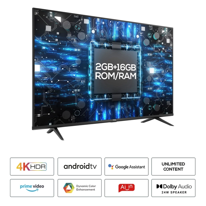 TCL 107.9 cm (43 inch) Ultra HD (4K) LED Smart TV, P615 Series 43P615