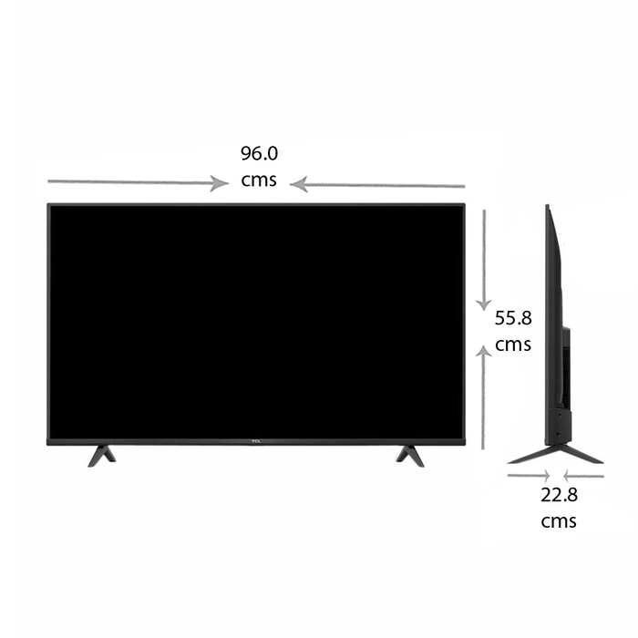 TCL 107.9 cm (43 inch) Ultra HD (4K) LED Smart TV, P615 Series 43P615