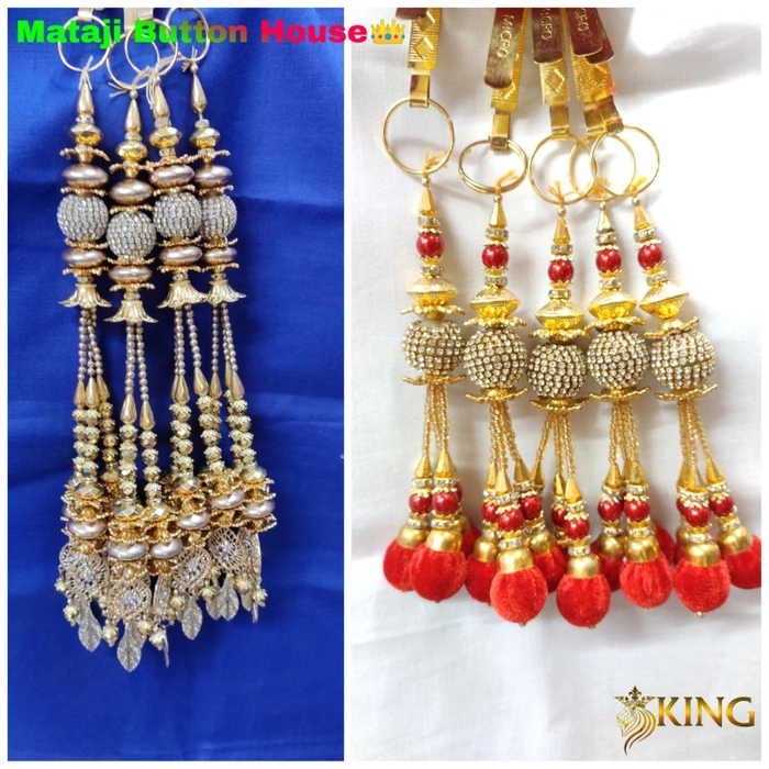CRAFT LOVE Pearl & Gold Latkan Hanging Bead Lace Border 9.2 Yards/8.5  Meters for Saree Blouse Dupatta Lehenga Sewing Designing Crafts etc. (3 cm  wide) Lace Reel Price in India - Buy